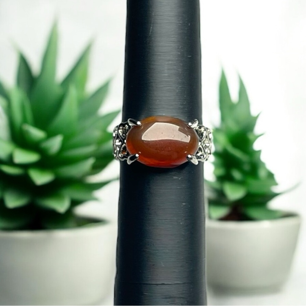 Red Agate Gemstone Ring